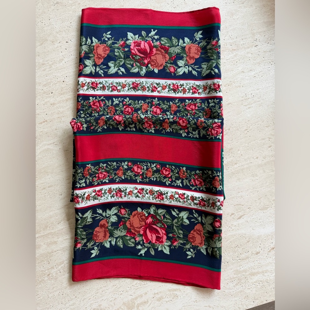 Yves Saint Laurent Floral Silk Square ScarfπΉ - Picture 2 of 10